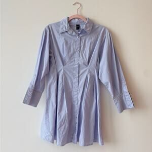 Light Blue Button-Up Shirt Dress